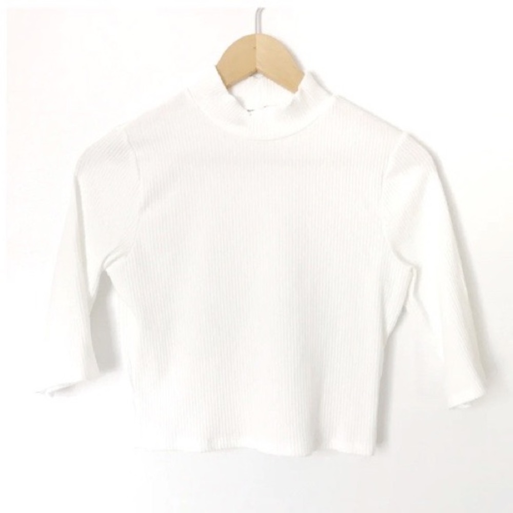 Reformation Ribbed Crop Mock Neck